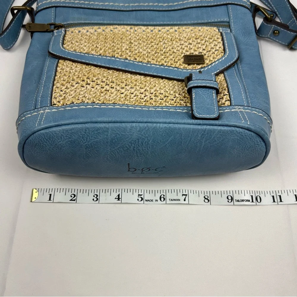 BOC Born Concept Crossbody Shoulder Purse Faux Leather Blue Denim Color - Picture 10 of 13